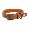 Obroża skórzana, S 33-40 cm/20 mm, ciemny beż