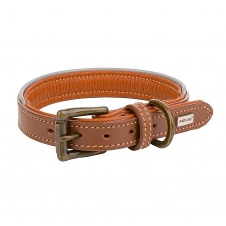 Obroża skórzana, S 33-40 cm/20 mm, ciemny beż