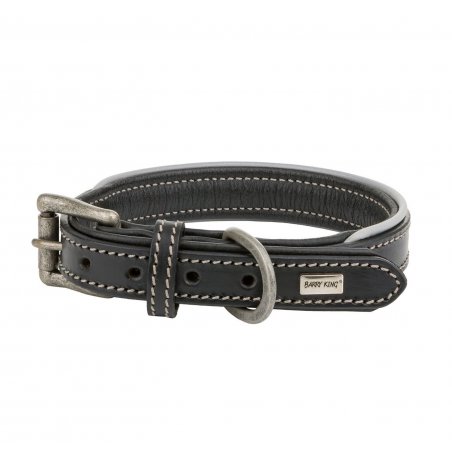 Skórzana obroża dla psa M (41 - 48 cm, 25 mm)– czarny-7506