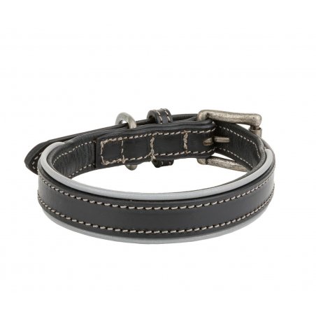 Skórzana obroża dla psa M (41 - 48 cm, 25 mm)– czarny-7506