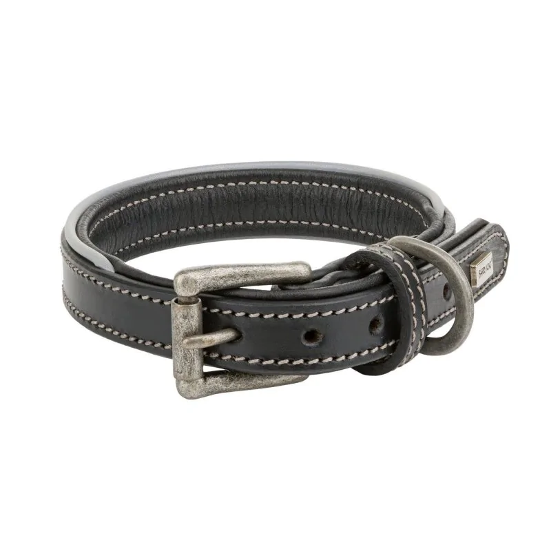 Skórzana obroża dla psa M (41 - 48 cm, 25 mm)– czarny