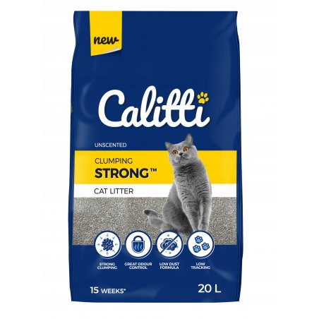 CALITTI CLUMPING STRONG 20 L - bezzapachowy żwirek bentonitowy