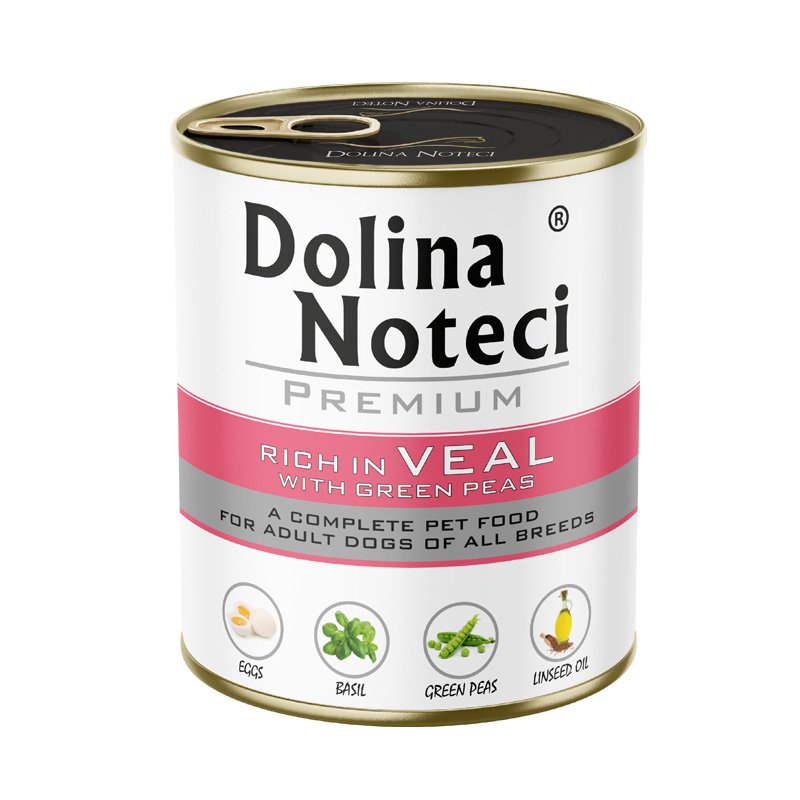 Dolina Noteci Premium bogata w cielęcinę z zielonym groszkiem puszka 800 g
