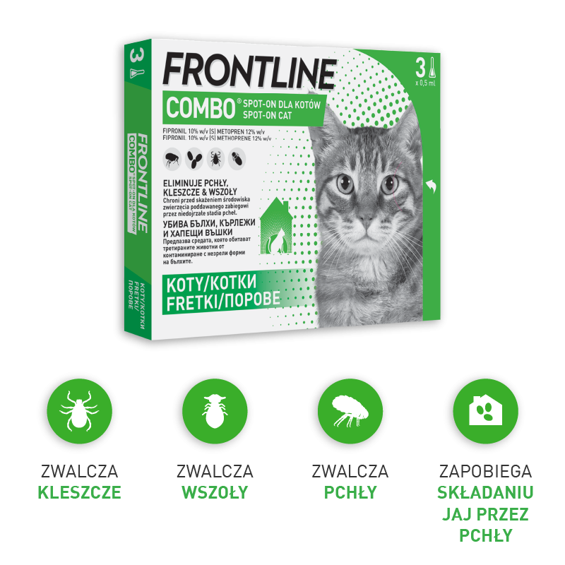 FRONTLINE Combo® dla kotów do zwalczania pcheł i kleszczy