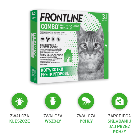 FRONTLINE Combo® dla kotów do zwalczania pcheł i kleszczy