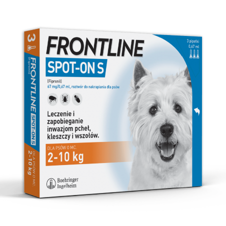 FRONTLINE® Spot-On S 2-10 KG ochrona przed pchłami i kleszczami