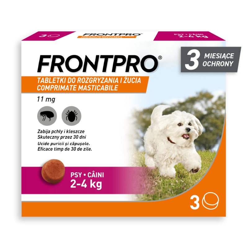 FRONTPRO® S 2-4 KG tabletka przeciwko pchłom i kleszczom