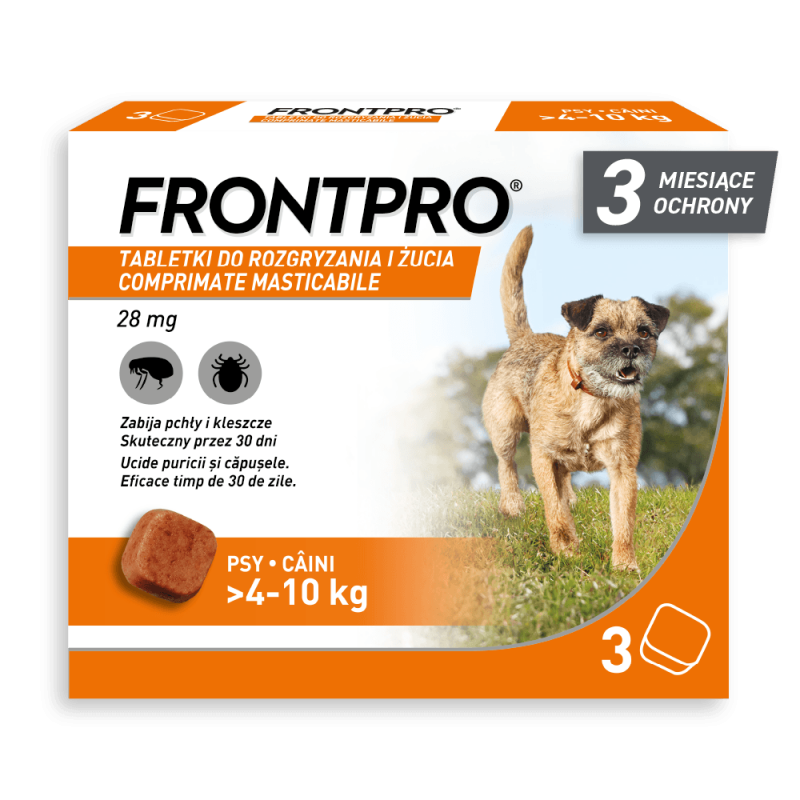 FRONTPRO® M 4-10 KG tabletka przeciwko pchłom i kleszczom