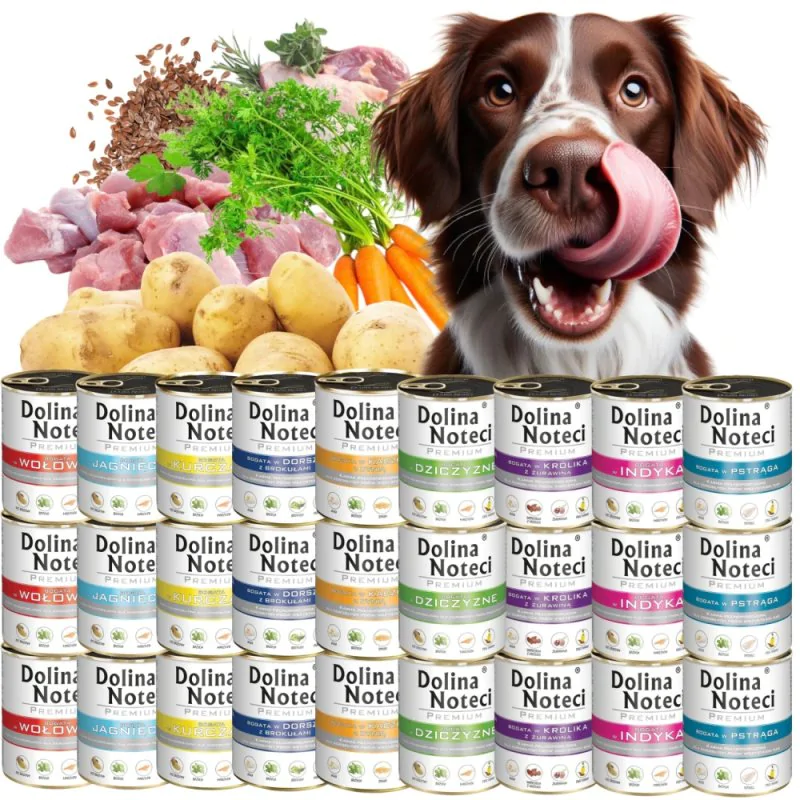 30 X DOLINA NOTECI PREMIUM KARMA MOKRA DLA PSA MIX SMAKÓW 800G