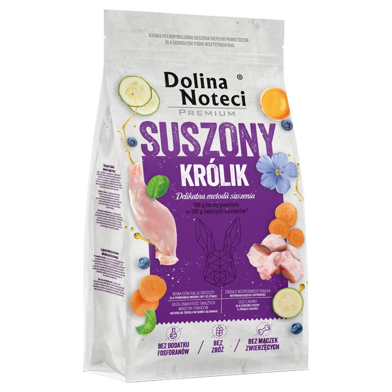 Karma suszona dla psa Dolina Noteci Premium królik 9 kg