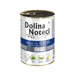 Mokra karma dla psa Dolina Noteci Premium bogata w dorsza z brokułami puszka 400 g