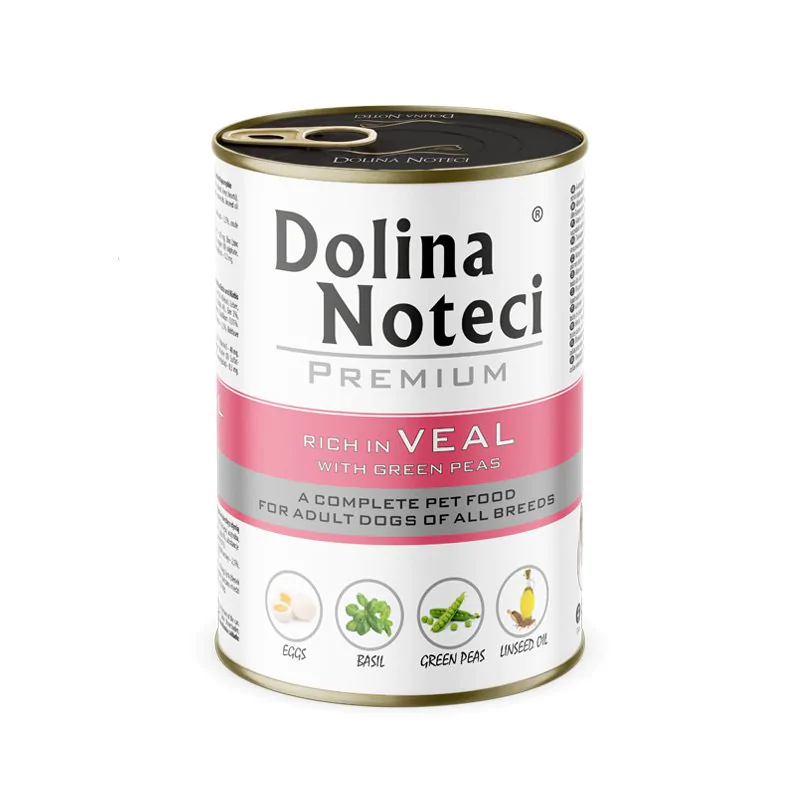Dolina Noteci Premium – mokra karma z cielęciną i zielonym groszkiem 400g