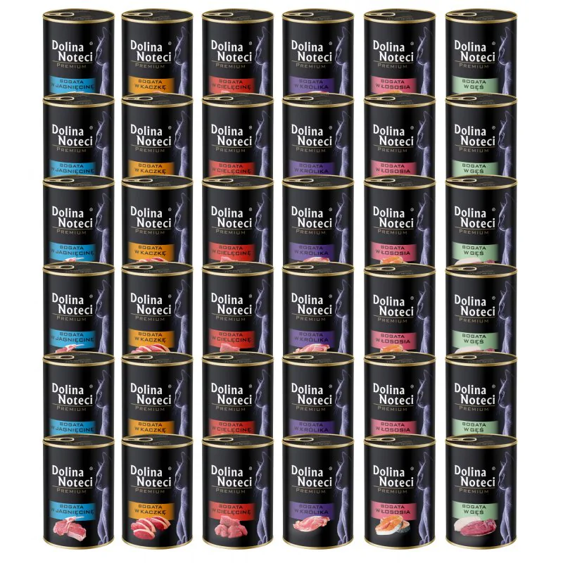 36x 400 g DNP KARMA MOKRA DLA KOTA CIELĘCINA JAGNIĘCINA KACZKA ŁOSOŚ GĘŚ