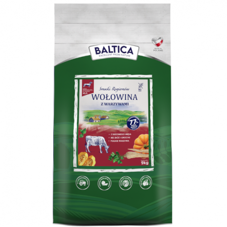 Baltica Adult – Wołowina z warzywami M/L 9 kg