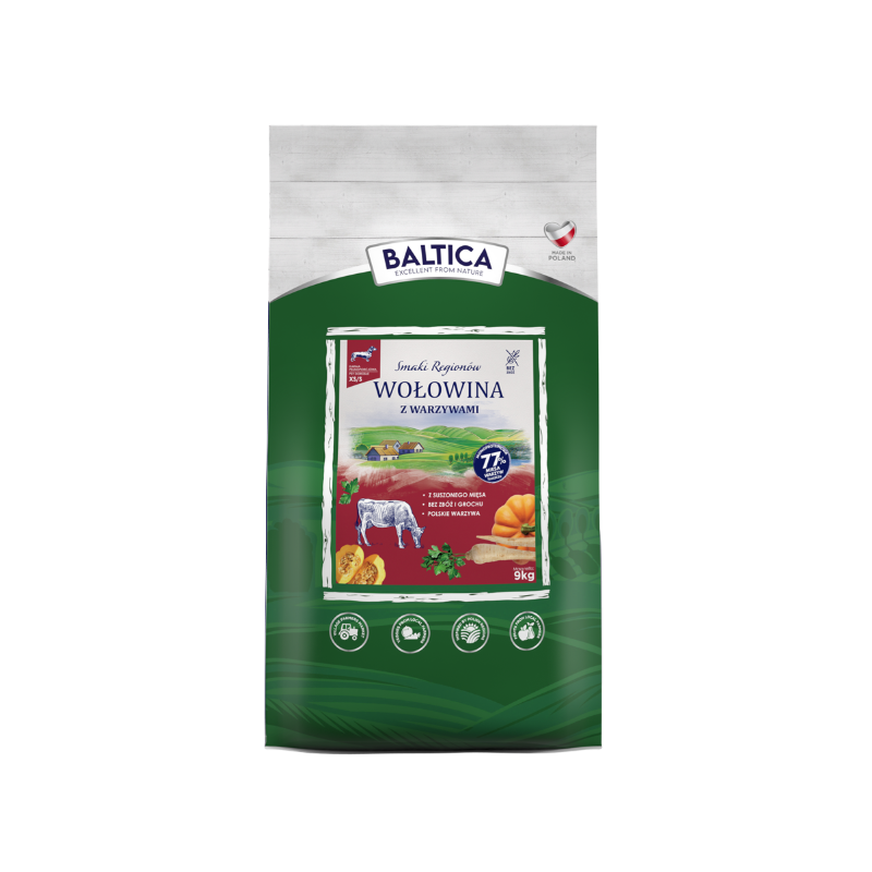 Baltica Adult – Wołowina z warzywami M/L 9 kg