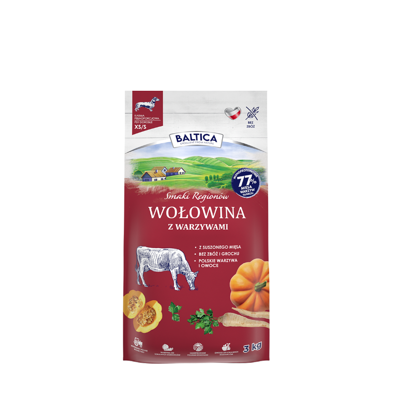 Baltica Adult – Wołowina z warzywami M/L 3 kg