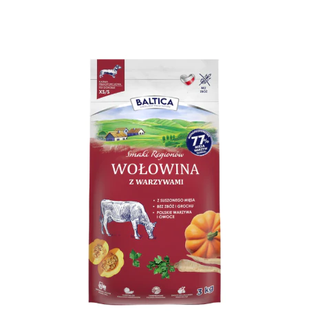 Baltica Adult – Wołowina z warzywami XS/S 3 kg