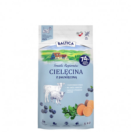 BALTICA ADULT CIELĘCINA Z JAGNIĘCINĄ XS/S 3KG