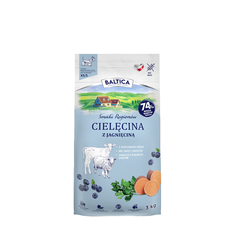 BALTICA ADULT CIELĘCINA Z JAGNIĘCINĄ M/L 3KG