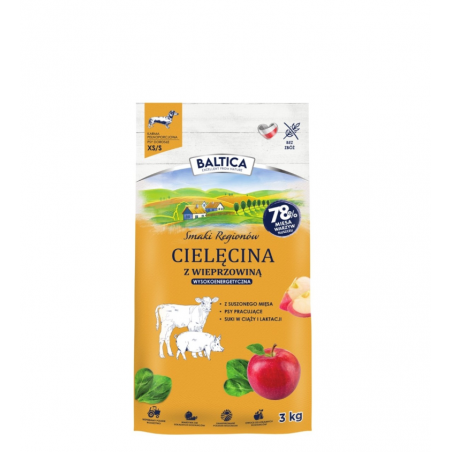 BALTICA ADULT CIELĘCINA Z WIEPRZOWINĄ XS/S 3KG