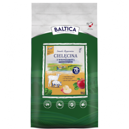 BALTICA ADULT CIELĘCINA Z WIEPRZOWINĄ M/L 9KG-7871