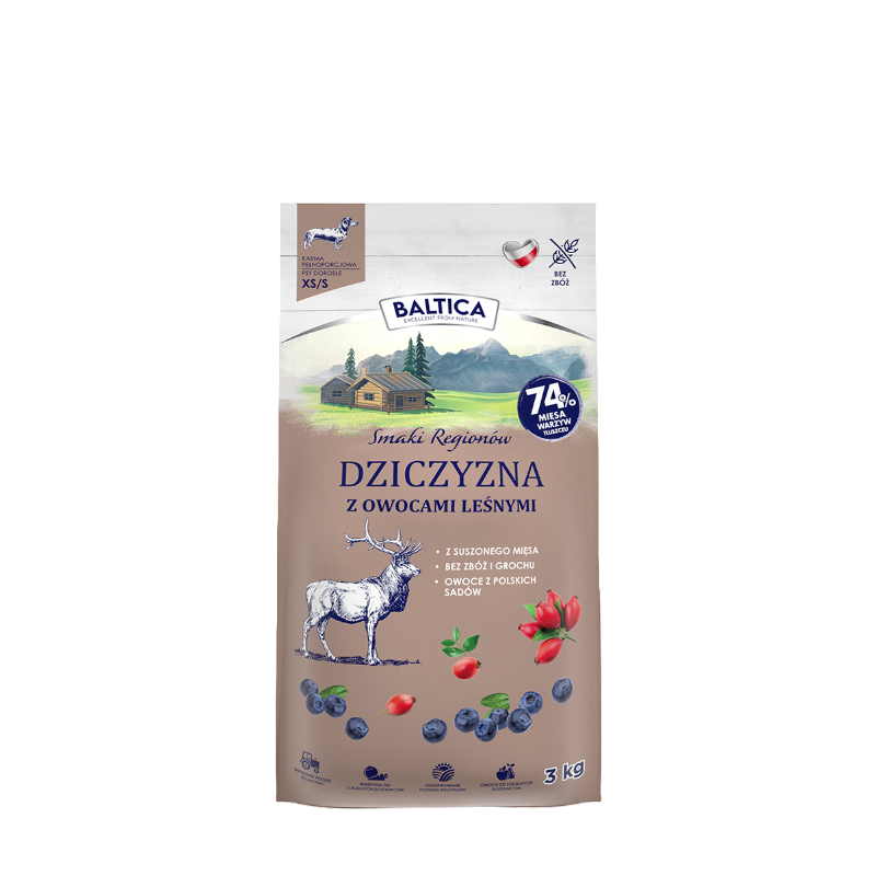 BALTICA Adult Dziczyzna z Owocami Leśnymi XS/S 3 kg