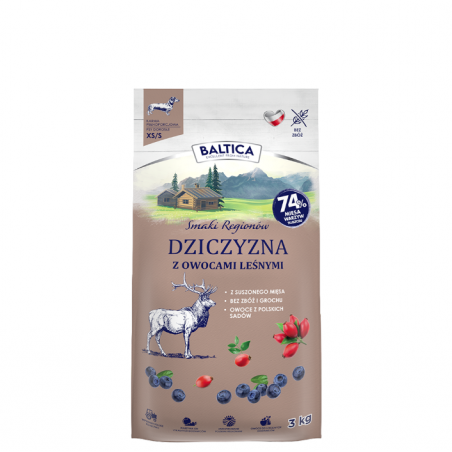 BALTICA Adult Dziczyzna z Owocami Leśnymi XS/S 3 kg