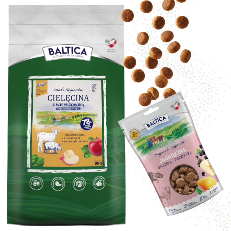 BALTICA ADULT CIELĘCINA Z WIEPRZOWINĄ M/L 9KG