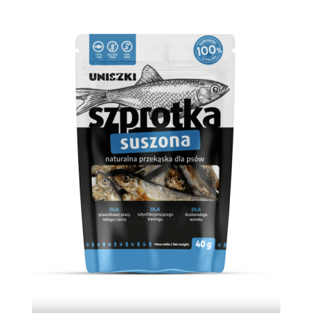 Uniszki Szprotka Suszona 40 g – Naturalny Przysmak dla Psa
