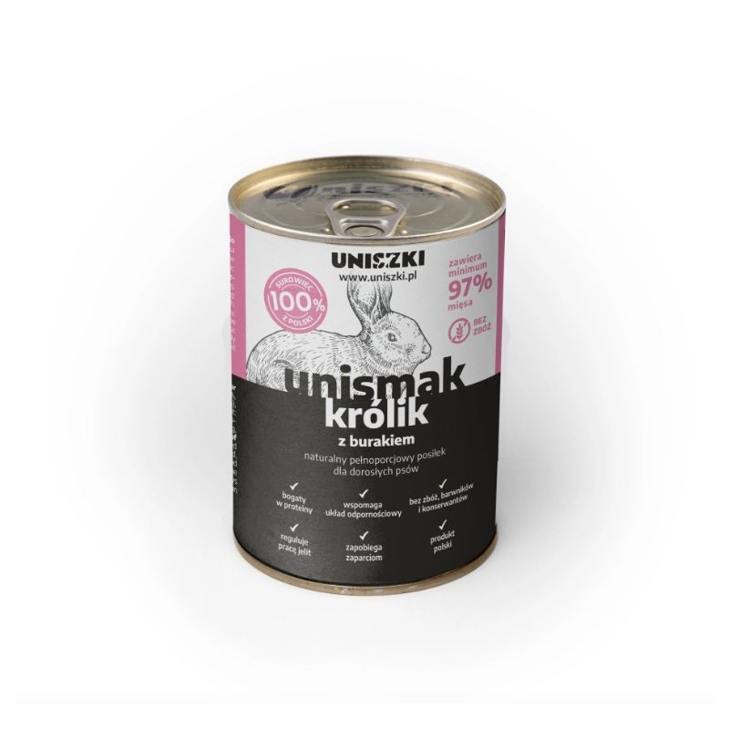 UNIsmak z Królikiem i Burakiem 410g – Zdrowa Karma mokra dla psa