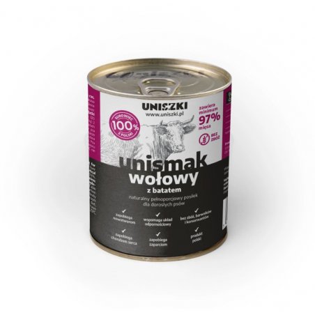 UNIsmak Wołowina z Batatem 800g – Karma mokra dla psów