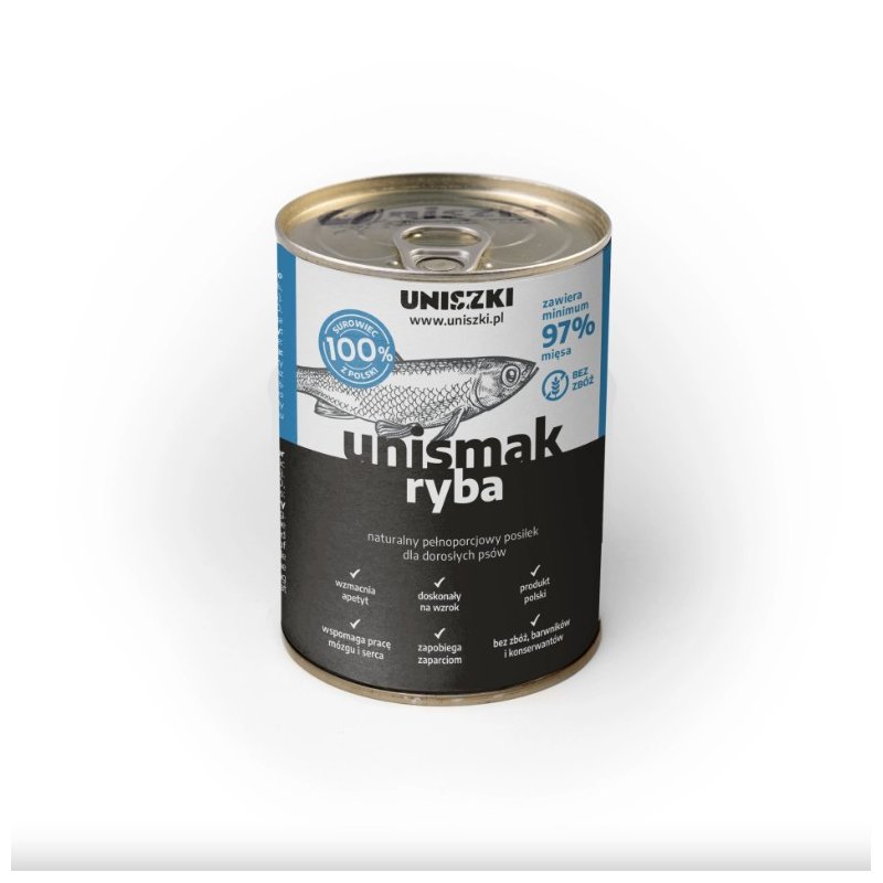 UNIsmak Naturalna Karma mokra dla psa z Rybą 410g
