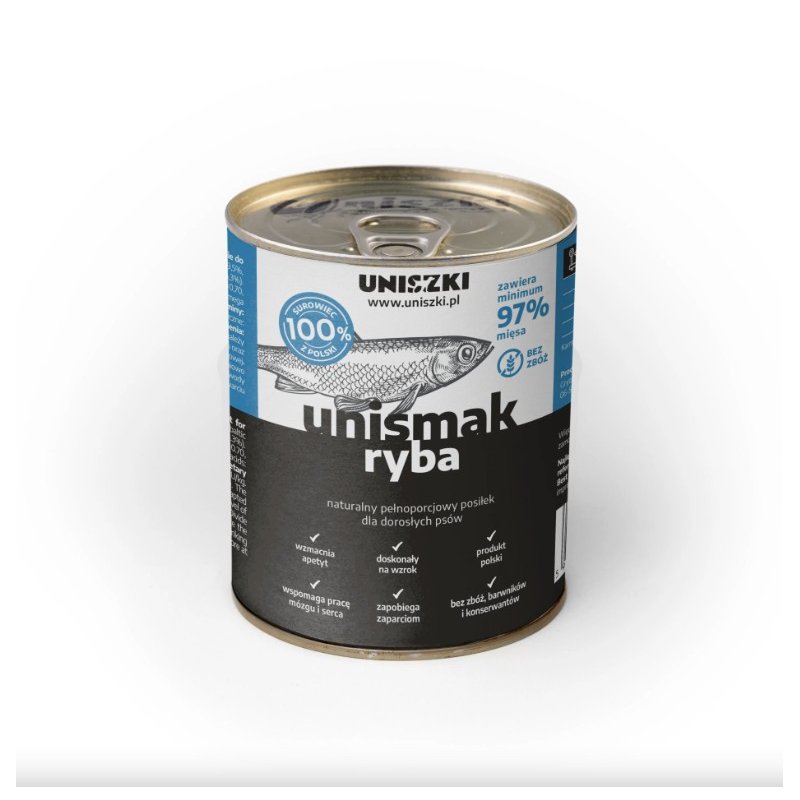 UNIsmak Naturalna Karma mokra dla psa z Rybą 800g