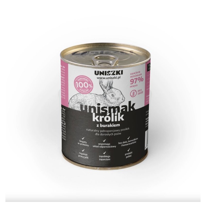 UNIsmak z Królikiem i Burakiem 800g – Zdrowa Karma mokra dla psa