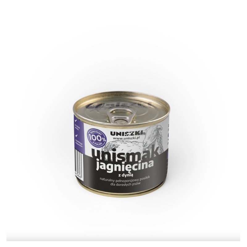 UNIsmak Jagnięcina z Dynią 200g – Naturalna Pełnoporcjowa Karma mokra dla Psów