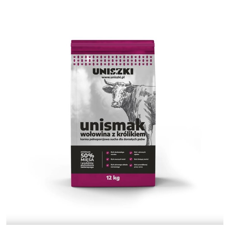 UNIsmak Karma Sucha dla Psa z Wołowiną i Królikiem 12 kg