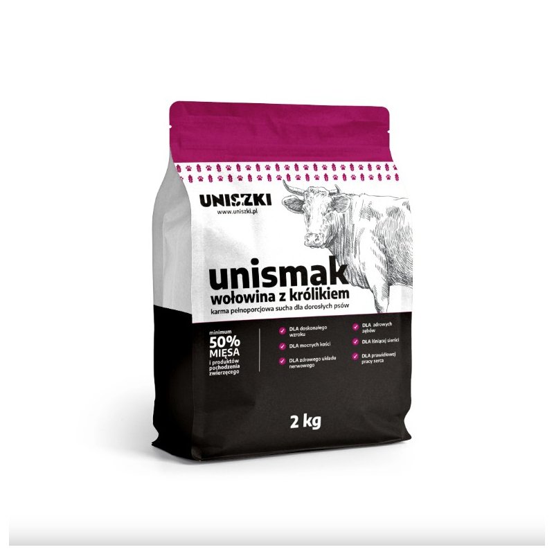 UNIsmak Karma Sucha dla Psa z Wołowiną i Królikiem 2 kg