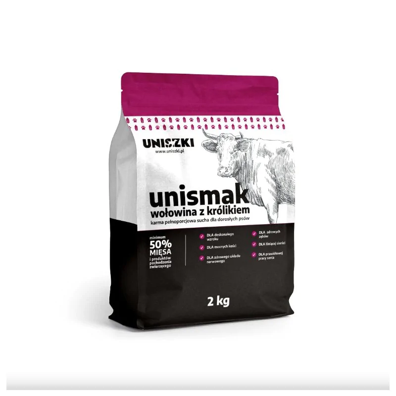 UNIsmak Karma Sucha dla Psa z Wołowiną i Królikiem 2 kg