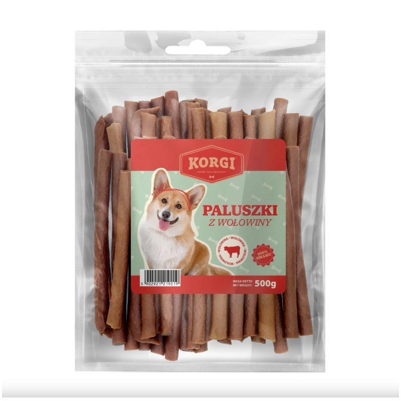 UNISZKI KORGI Paluszki z wołowiny 500 g – naturalne przysmaki dla psa