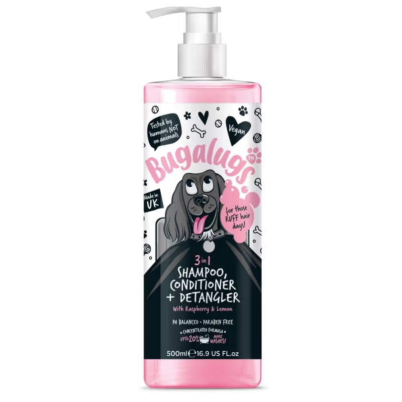 Bugalugs 3in1 Shampoo, Conditioner & Detangler – szampon, odżywka i spray do rozczesywania w jednym