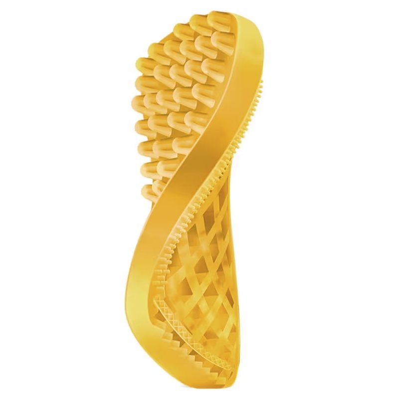 Pet+Me Medium Silicone Brush Yellow – szczotka silikonowa dla psa do czesania i masażu sierści krótkiej, długiej i szorstkiej
