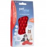 Pet+Me Firm Silicone Brush Red - szczotka silikonowa dla psa, do gęstej i długiej sierści z grubym podszerstkiem-8035