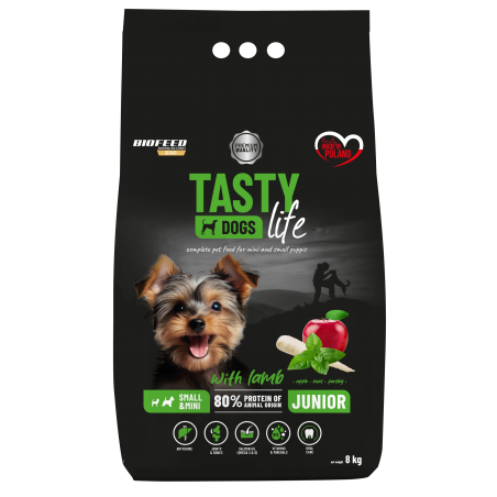 Tasty Dogs Life z jagnięciną 8 kg – karma sucha dla szczeniąt mini i małych ras