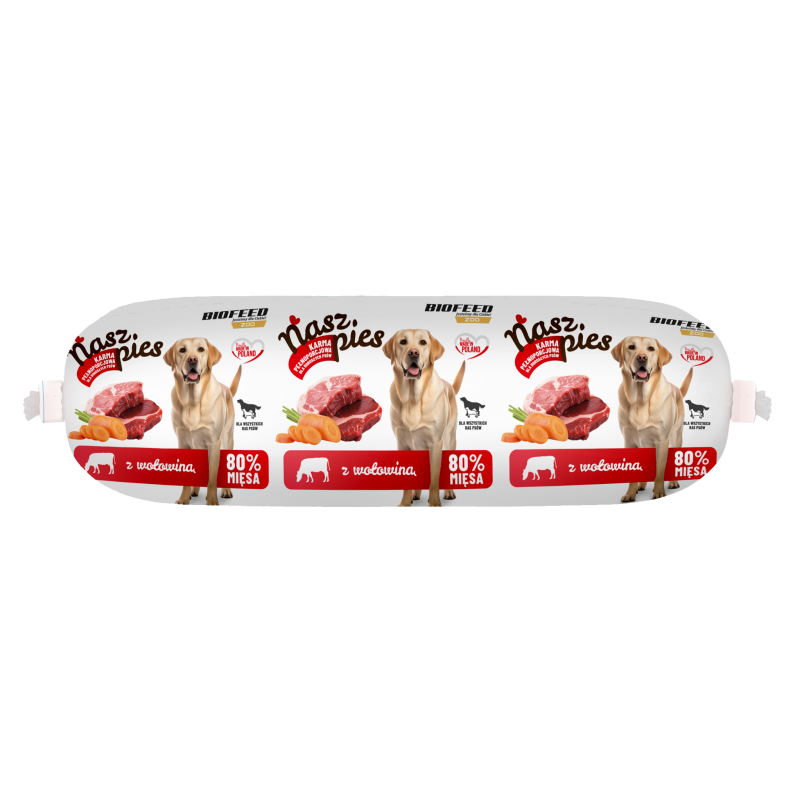 Nasz Pies Baton z wołowiną 1000 g karma mokra dla psa