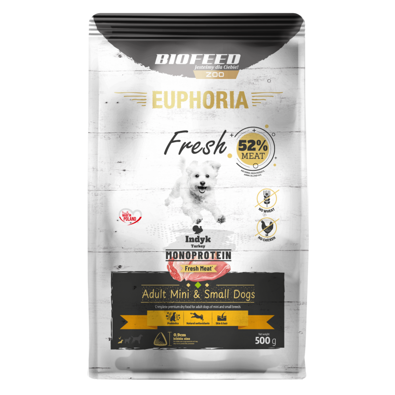 EUPHORIA Fresh Turkey Monoprotein XS/S 0,5 kg