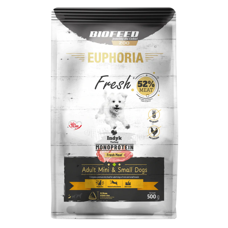 EUPHORIA Fresh Turkey Monoprotein XS/S 0,5 kg