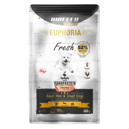 EUPHORIA Fresh Turkey Monoprotein XS/S 0,5 kg