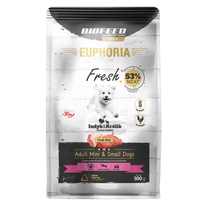 EUPHORIA Fresh z indykiem i królikiem XS/S 0,5 kg