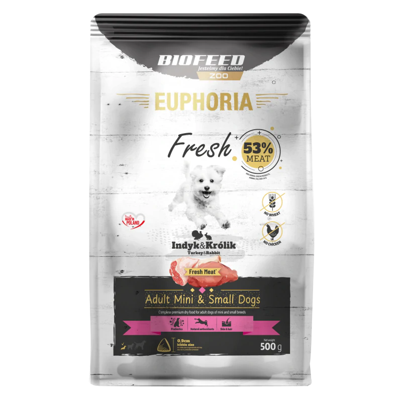 EUPHORIA Fresh z indykiem i królikiem XS/S 0,5 kg
