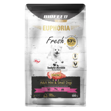 EUPHORIA Fresh z indykiem i królikiem XS/S 0,5 kg